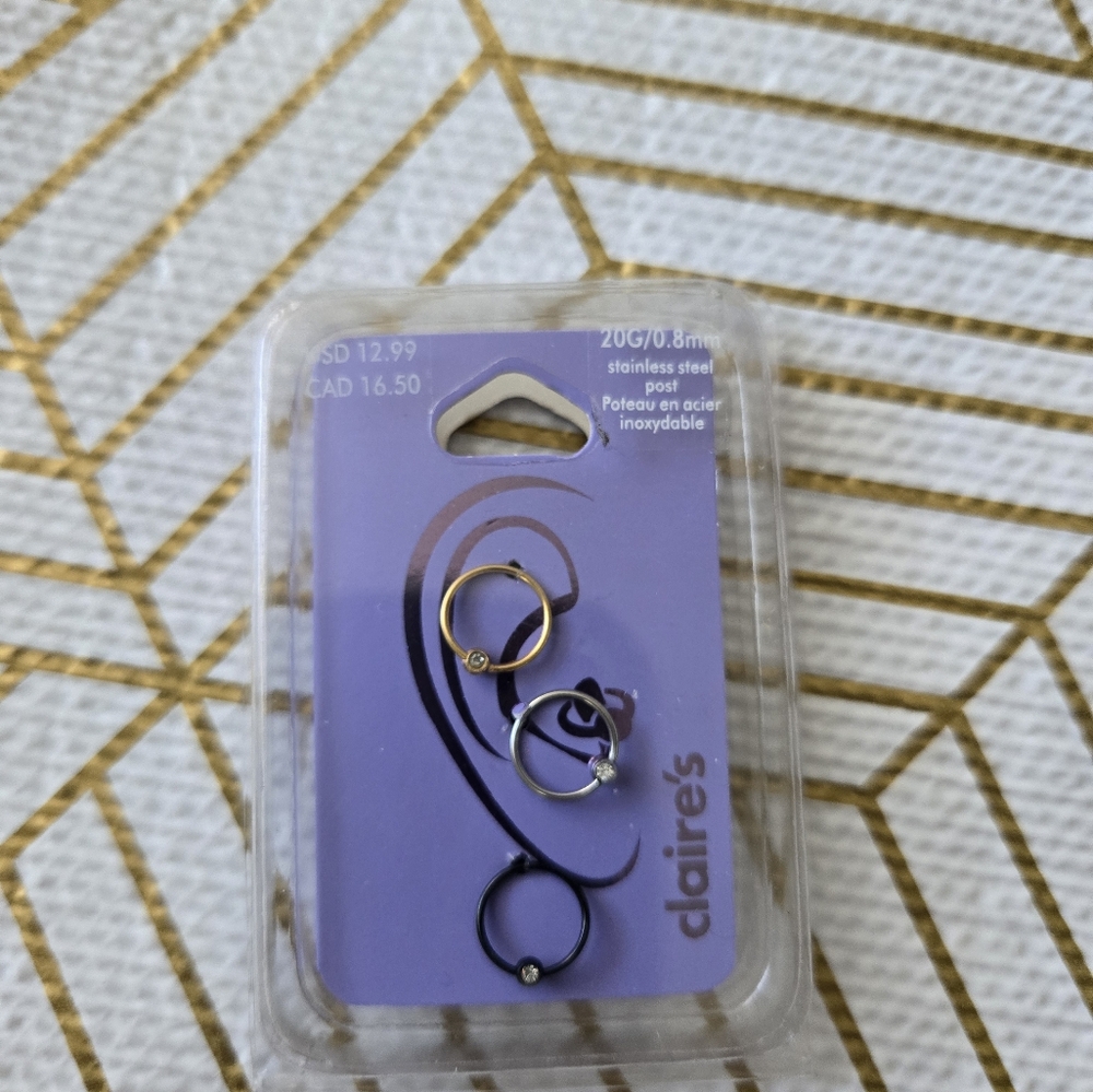 🆕️ Claire's Body Jewelry Tragus Set